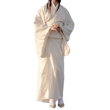 Кімоно жіноче молочне з журавлями